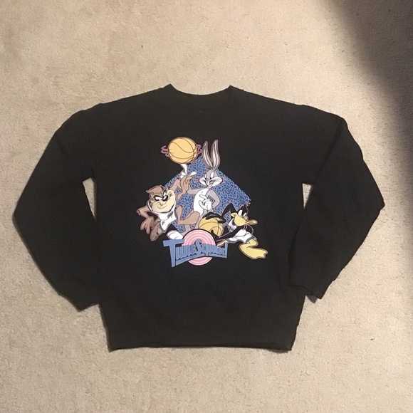Warner Bros. Other - Looney Tunes Space Jam Graphic Sweatshirt Long Sleeve Black Unisex Sz Sm…